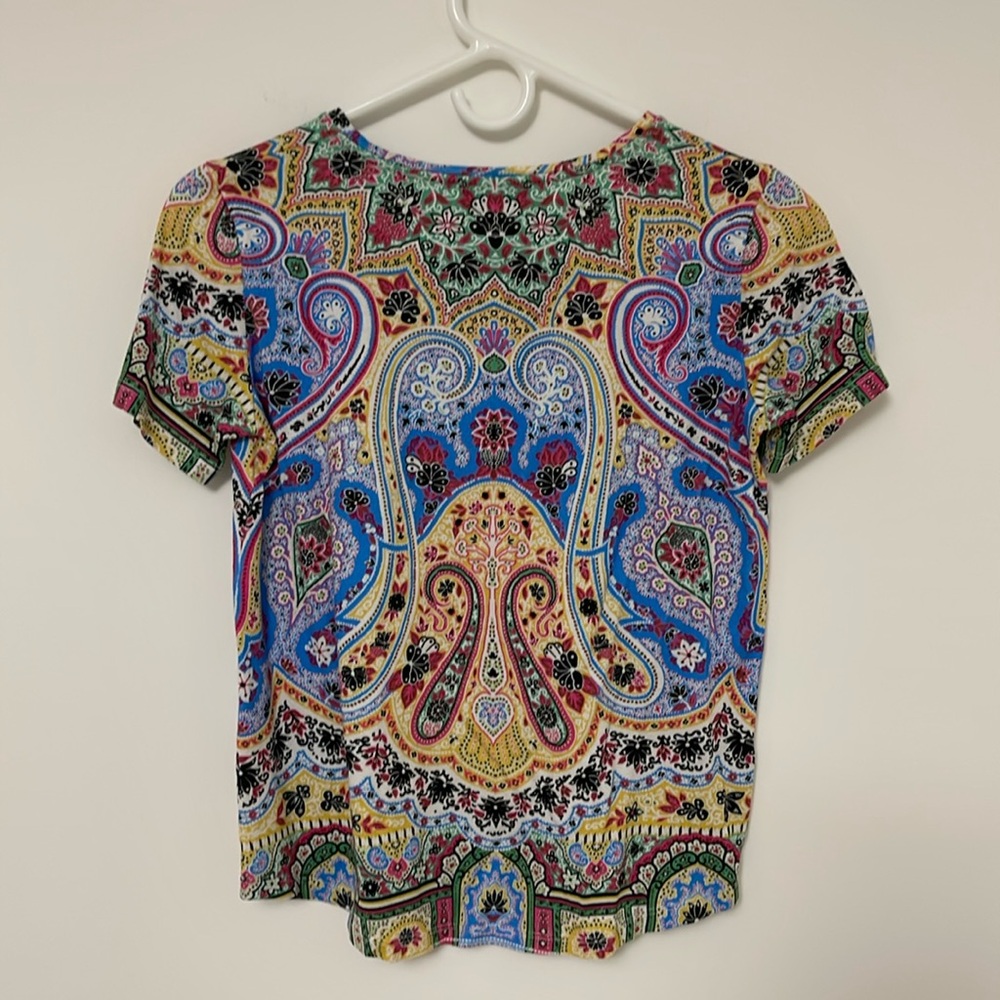 Etro Multicolored Paisley floral short sleeve shirt size 40 - Picture 4 of 5